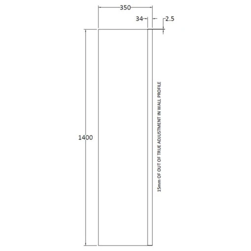 Nuie 350mm Straight Fixed Bath Screen - NSSF1 - Image 3
