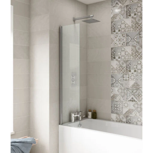 Nuie 350mm Straight Fixed Bath Screen - NSSF1 - Image 2