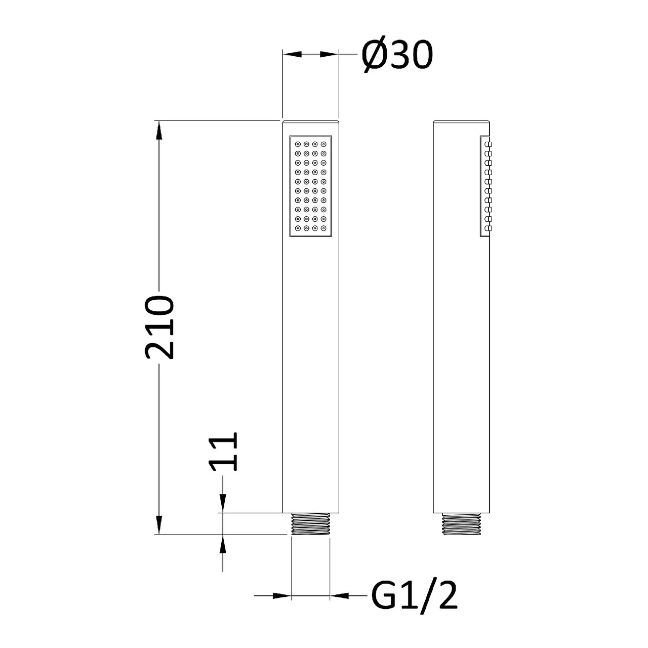 Nuie Brushed Brass Round Easyclean Shower Handset - HO807 - Image 2