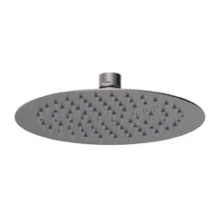 Nuie Brushed Gunmetal 200mm Round Fixed Shower Head - A7082