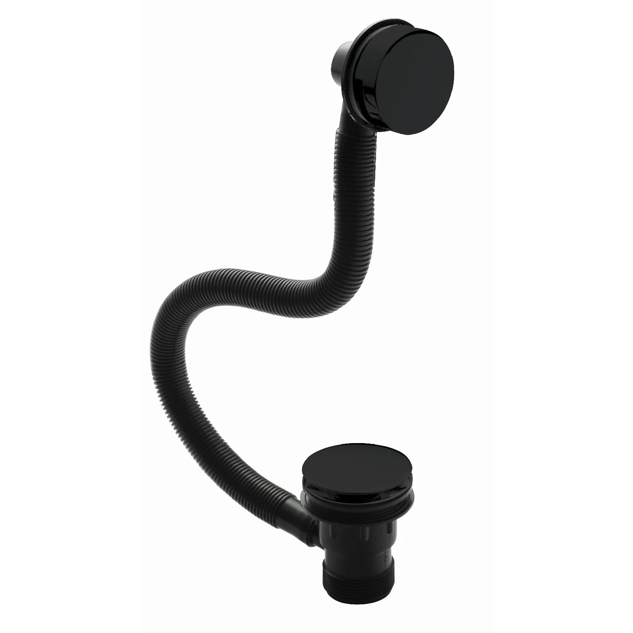 Nuie Matt Black Push Button Bath Waste With Removable Grid - E427