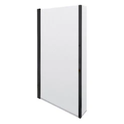 Nuie Pacific Matt Black L Shaped Bath Screen With Fixed Return - NSBS7BP