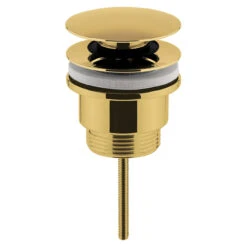 Nuie Universal Push Button Basin Waste Slotted & Un-Slotted Brushed Brass - EK810