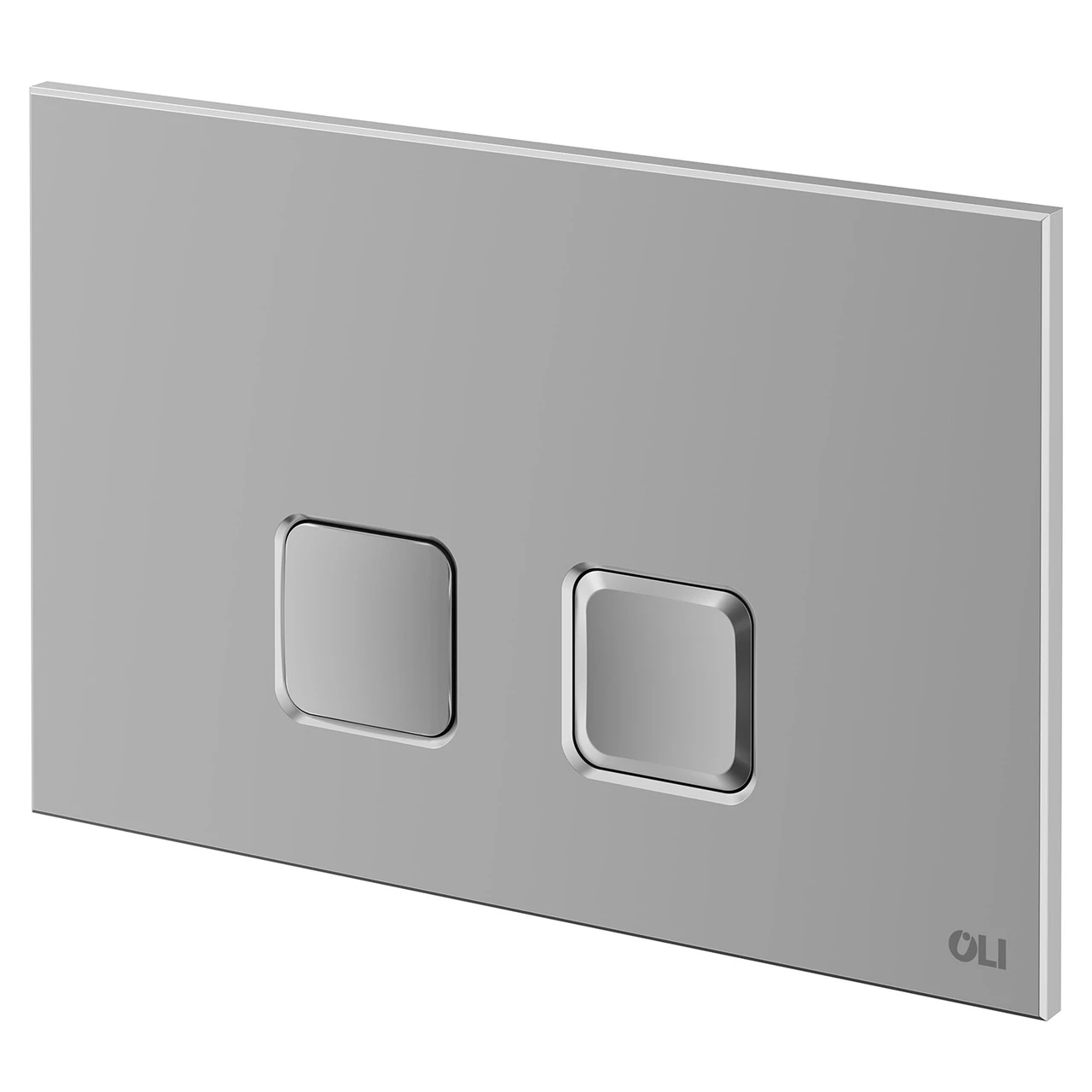 OLI Basal Satin Chrome 230mm Flush Plate With Square Push Buttons