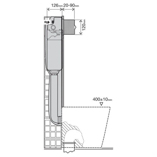 OLI 120 Plus Mechanical Mid Height Concealed Cistern With Front Dual Flush - Image 2