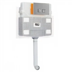 OLI 120 Plus Mechanical Mid Height Concealed Cistern And Basal Polished Chrome Dual Flush Plate With Square Push Buttons