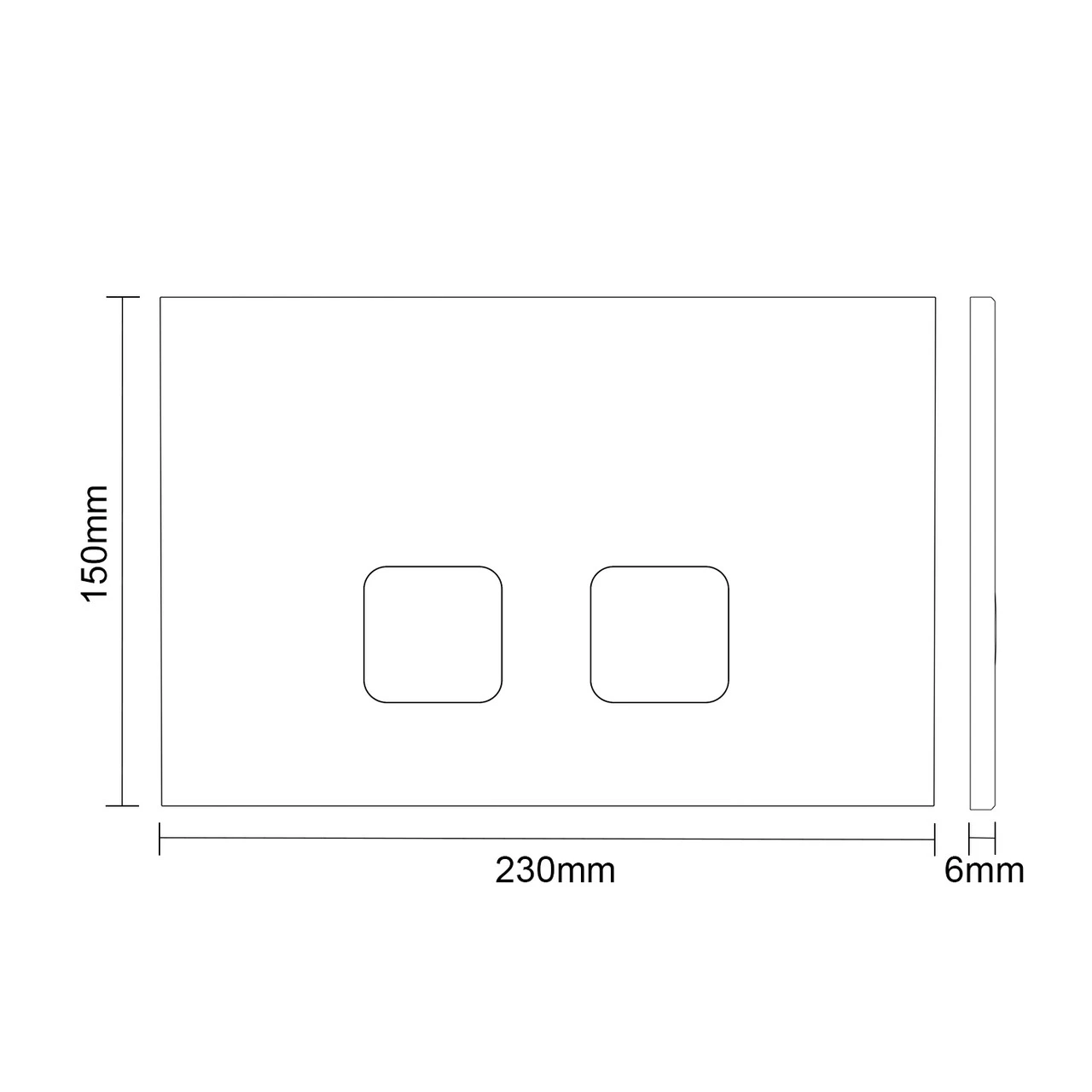 OLI 120 Plus Mechanical Mid Height Concealed Cistern And Basal White Dual Flush Plate With Square Push Buttons - Image 3
