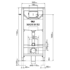 OLI 120 Plus Mechanical Mid Height Concealed Cistern With Wall Frame And Front Dual Flush -Bathroom Accessories Store oli mechanic oli120 plus high wall hung toilet frame with dual flush concealed cistern line top 84124.1658133012