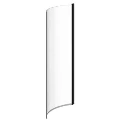 Plage Matt Black 720mm Single Section Curved P Shaped Bath Shower Screen
