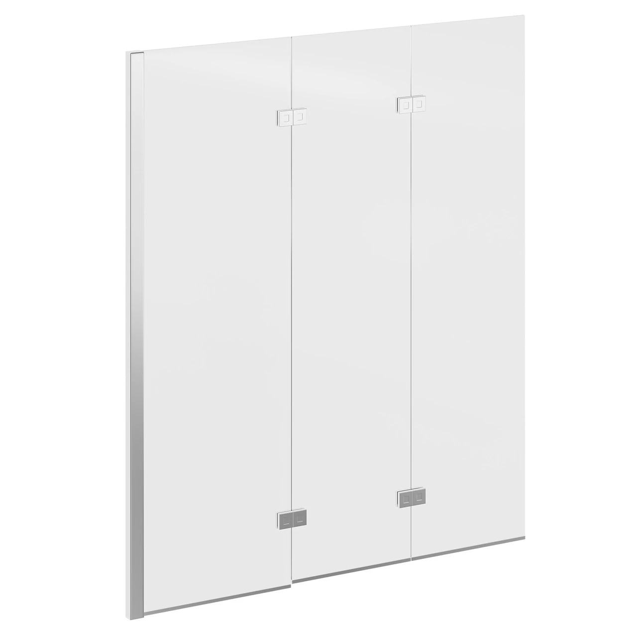 Polished Chrome 1250mm Left Hand Three Panel Infold Bath Shower Screen - Image 4