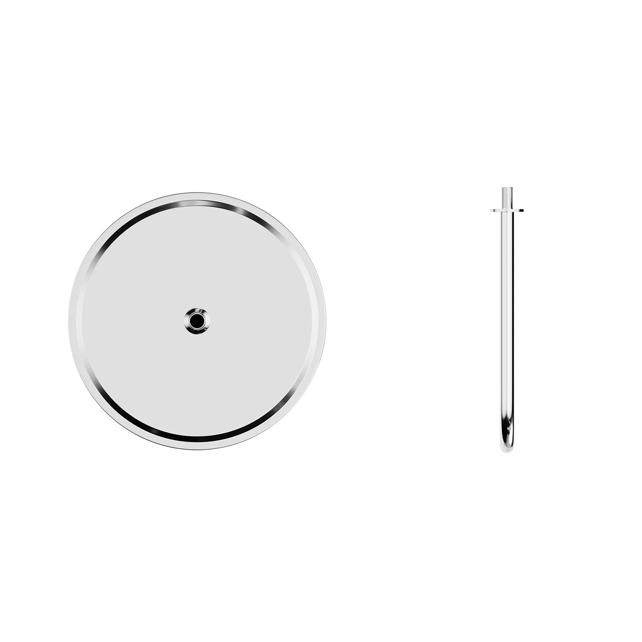 Polished Chrome 300mm Thin Round Fixed Shower Head And Wall Arm - Image 5