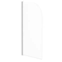 Polished Chrome 770mm Single Section Rounded Corner Bath Shower Screen