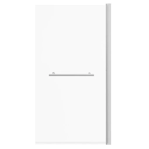 Polished Chrome 770mm Single Section Square Corner Bath Shower Screen With Towel Rail - Image 2