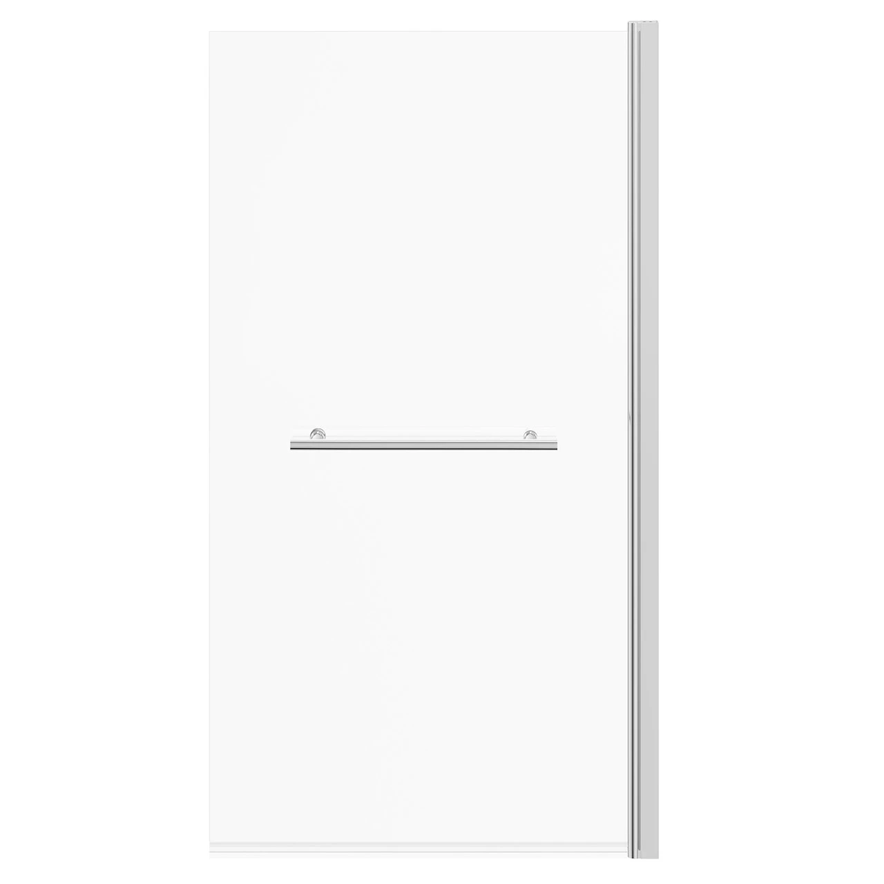 Polished Chrome 770mm Single Section Square Corner Bath Shower Screen With Towel Rail - Image 2