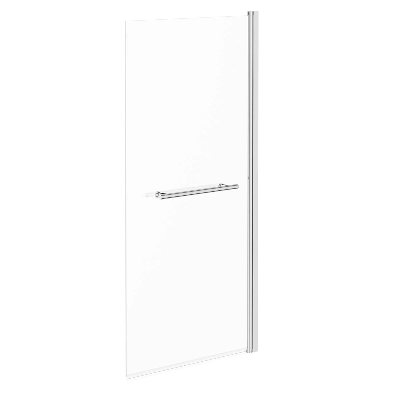 Polished Chrome 770mm Single Section Square Corner Bath Shower Screen With Towel Rail - Image 3