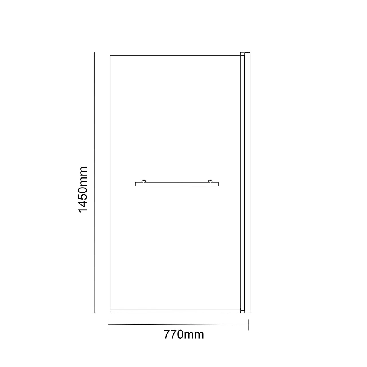 Polished Chrome 770mm Single Section Square Corner Bath Shower Screen With Towel Rail - Image 4