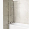 Polished Chrome 830mm Hinged 180 Degree Opening Square Bath Shower Screen