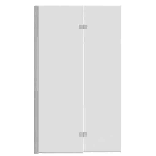 Polished Chrome 875mm Left Hand Two Panel Infold Bath Shower Screen - Image 3