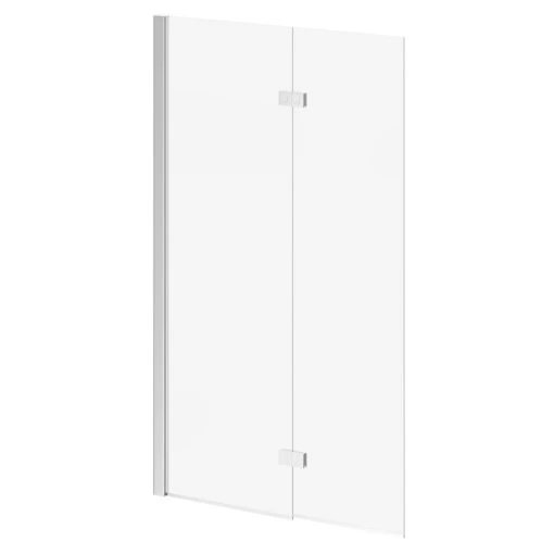 Polished Chrome 875mm Left Hand Two Panel Infold Bath Shower Screen - Image 2