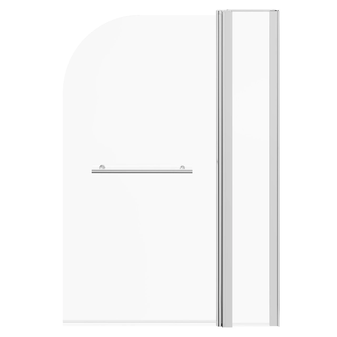 Polished Chrome 985mm Extended Rounded Corner Bath Shower Screen With Towel Rail - Image 2