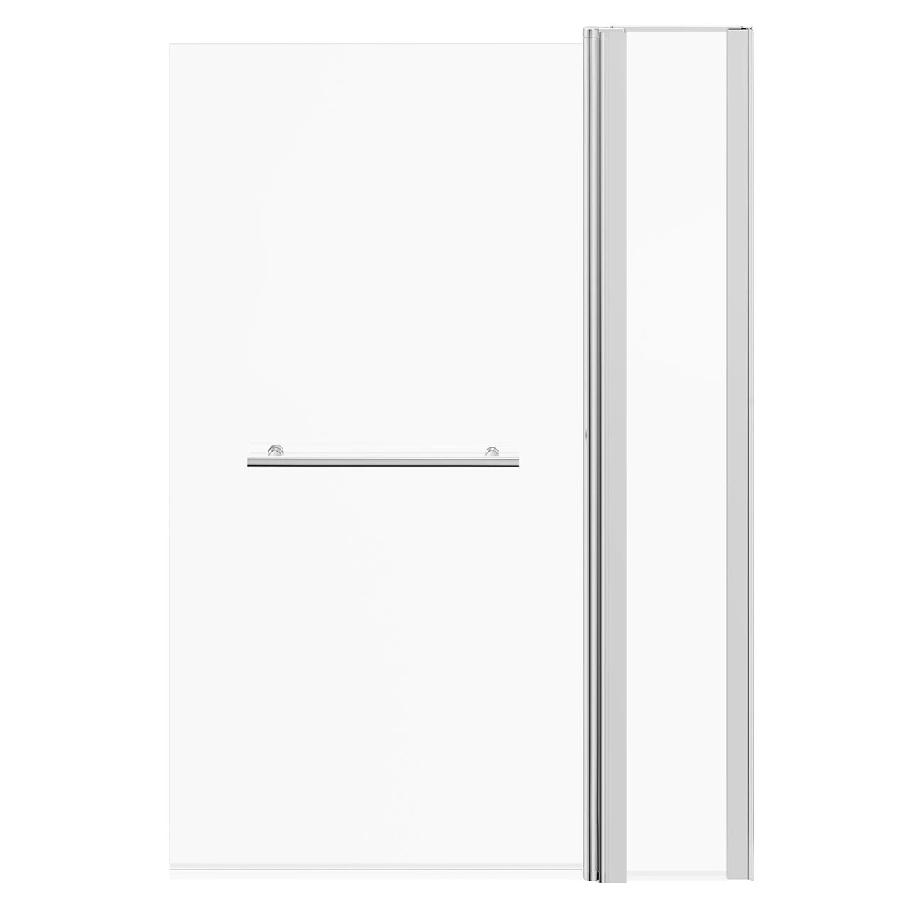 Polished Chrome 985mm Extended Square Corner Bath Shower Screen With Towel Rail - Image 2