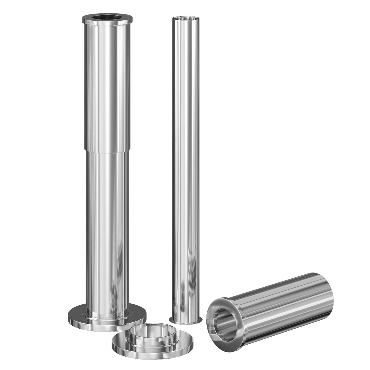 Windsor. Polished Chrome Adjustable Pipe Shrouds For Roll Top Baths - Image 2