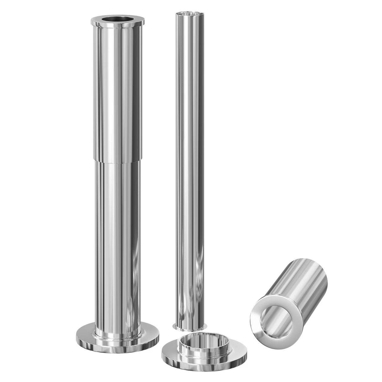 Windsor. Polished Chrome Adjustable Pipe Shrouds For Roll Top Baths - Image 3