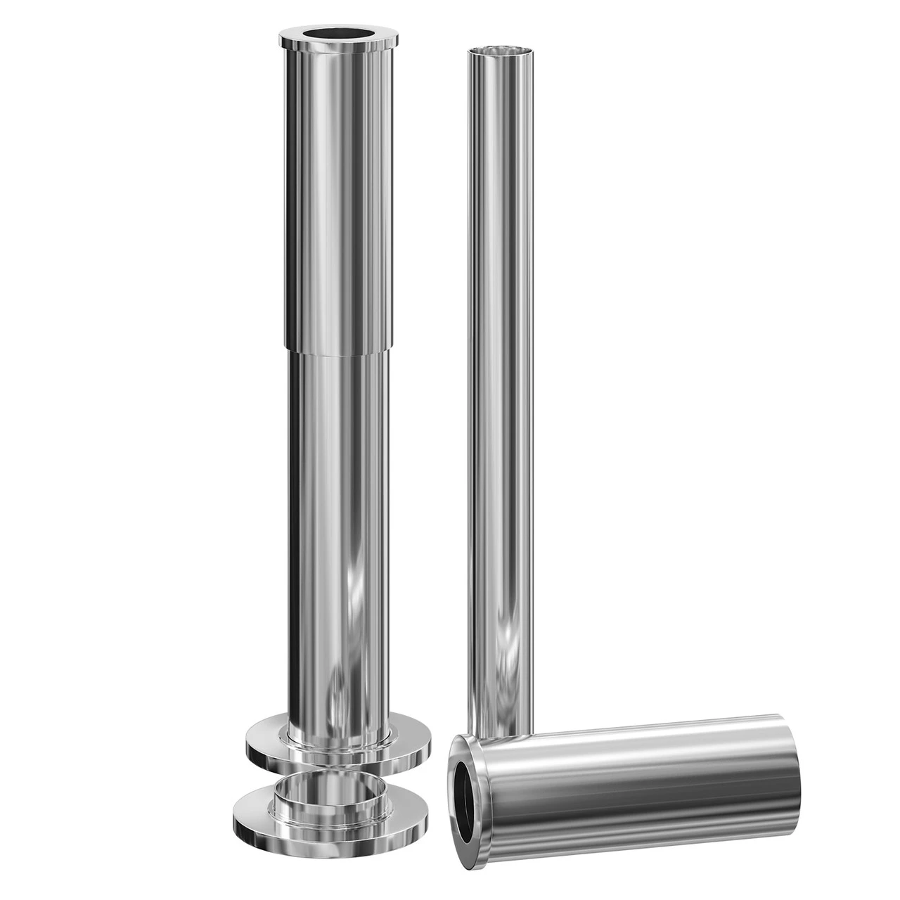 Windsor. Polished Chrome Adjustable Pipe Shrouds For Roll Top Baths