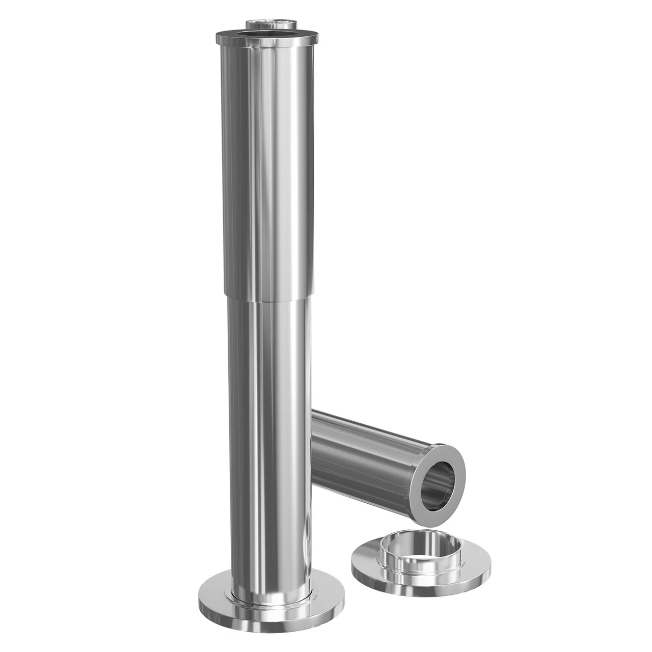 Windsor. Polished Chrome Adjustable Pipe Shrouds For Roll Top Baths - Image 4