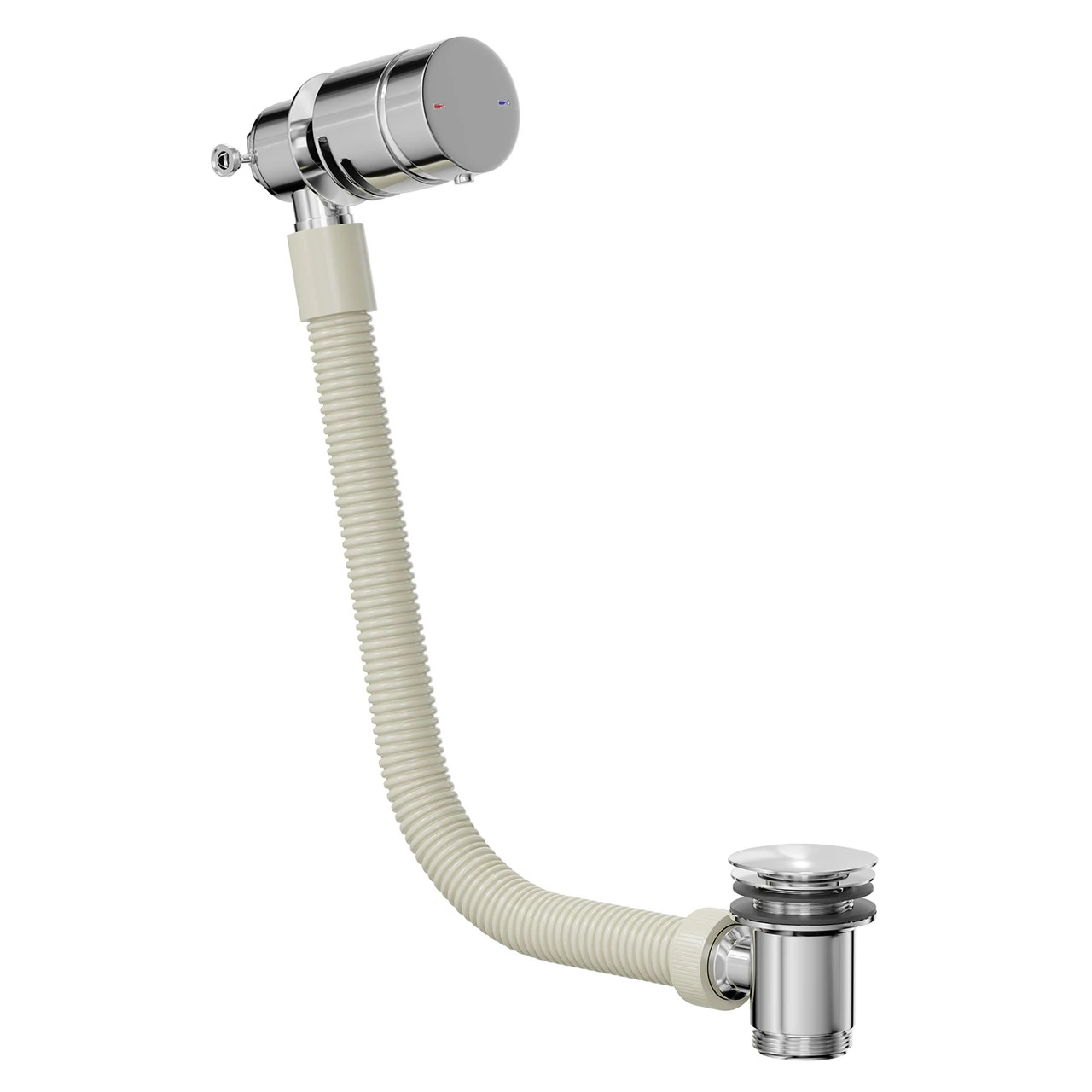 Polished Chrome Bath Mixer Filler And Waste Combination - Image 3