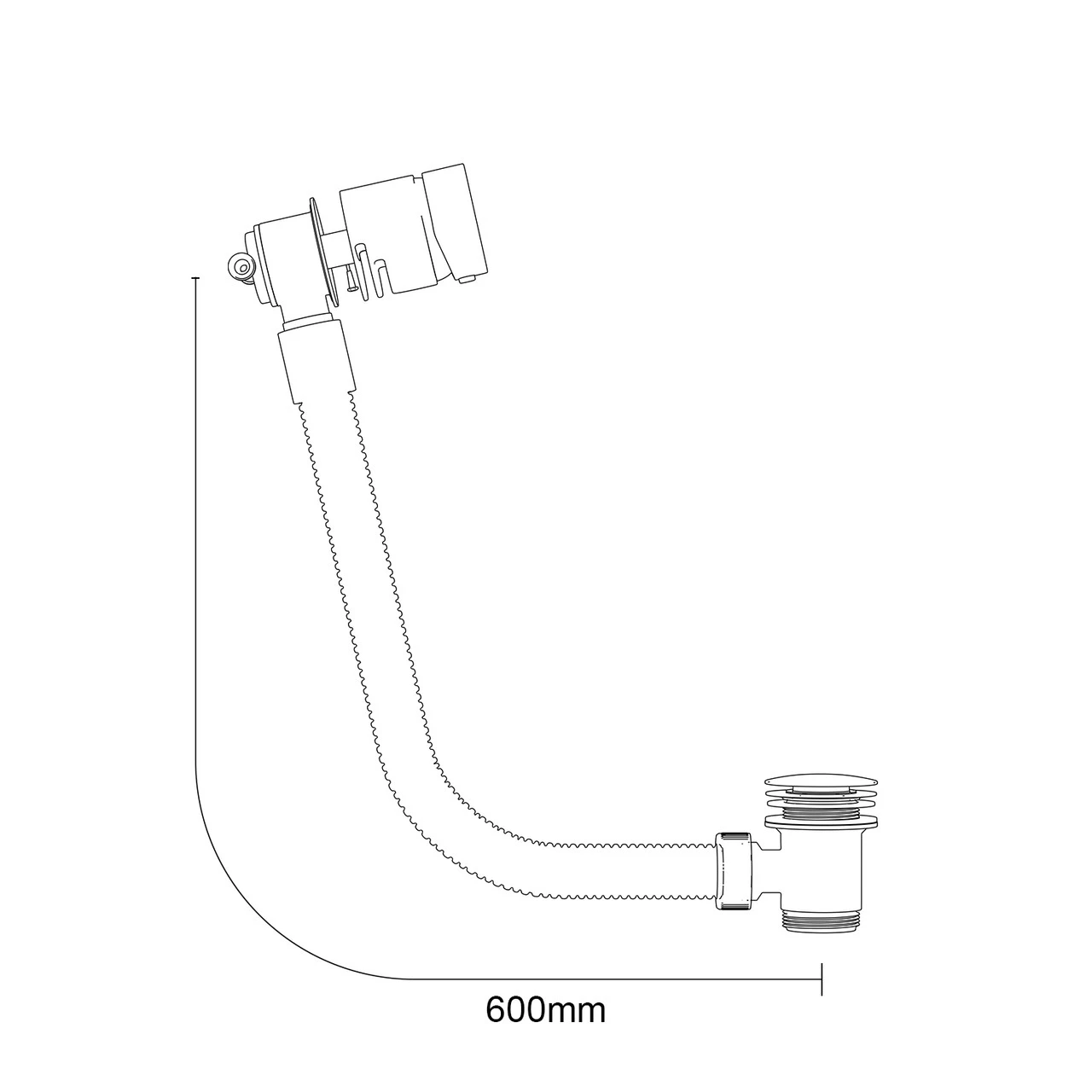 Polished Chrome Bath Mixer Filler And Waste Combination - Image 6