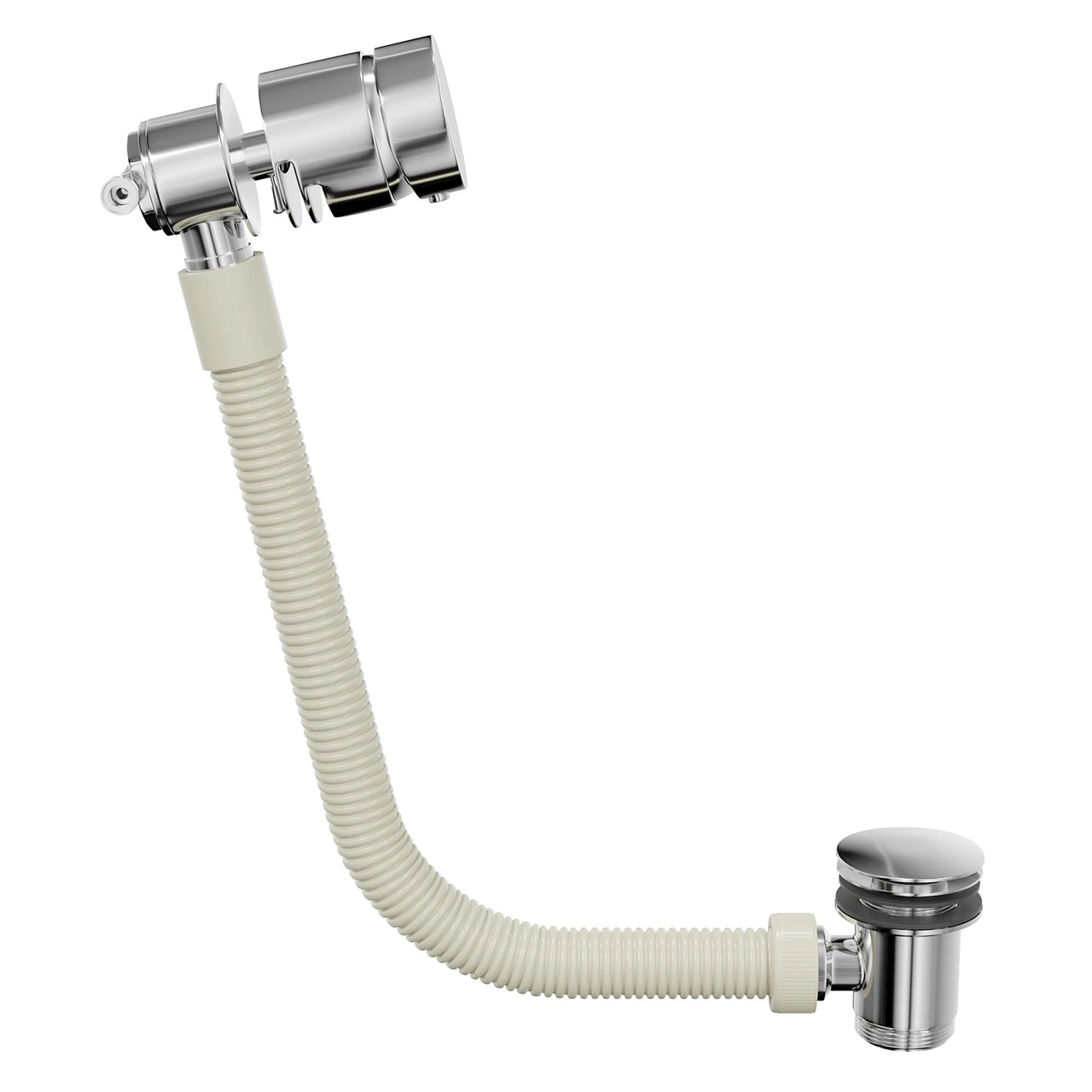 Polished Chrome Bath Mixer Filler And Waste Combination - Image 4