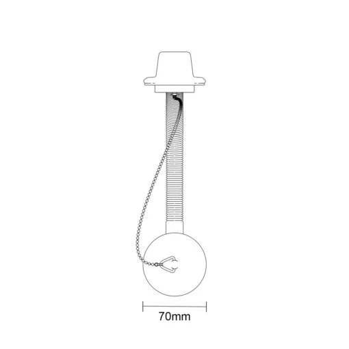 Polished Chrome Bath Waste And Overflow With Brass Plug And Ball Chain - Image 5