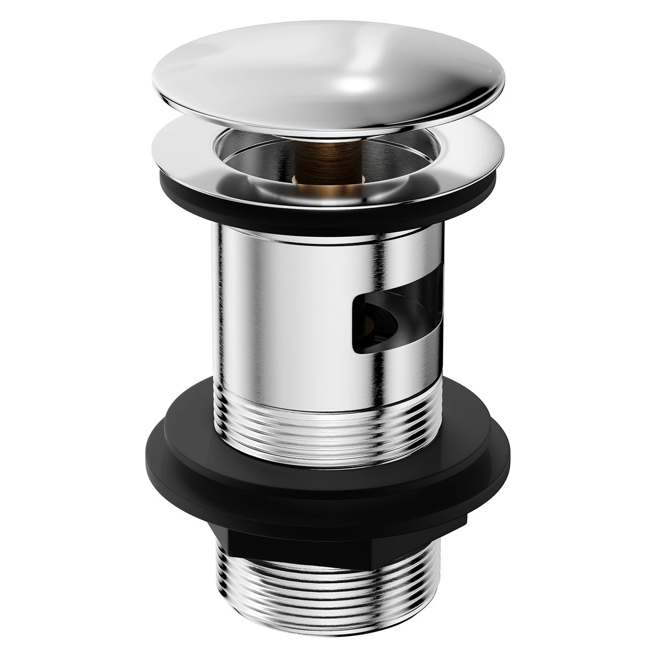 Polished Chrome Moon Cap Slotted Click Clack Basin Waste - Image 3