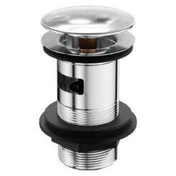 Polished Chrome Moon Cap Slotted Click Clack Basin Waste