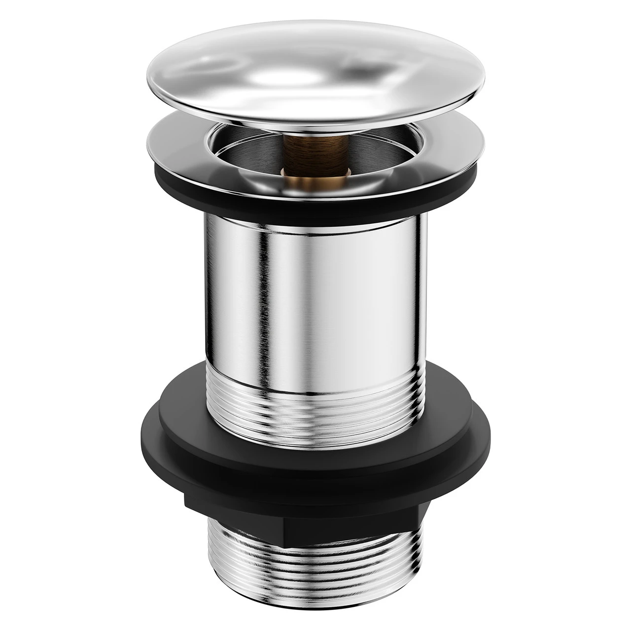 Polished Chrome Moon Cap Unslotted Click Clack Basin Waste