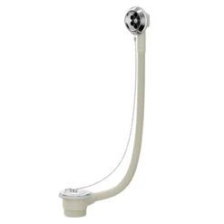 Polished Chrome Retainer Bath Waste And Overflow With Brass Plug And Ball Chain