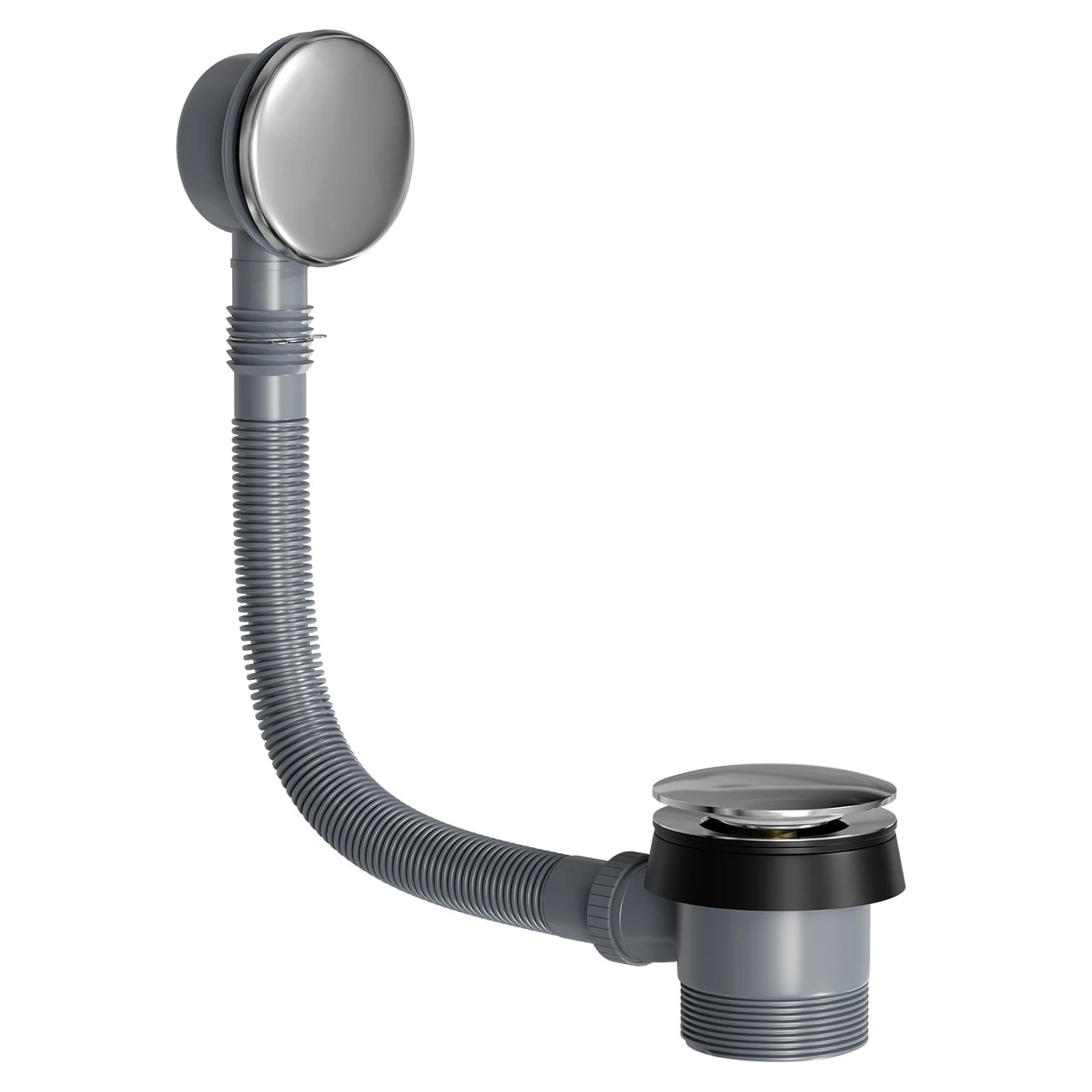 Polished Chrome Round Easy Clean Sprung Click Clack Bath Waste - Image 3