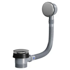 Polished Chrome Round Easy Clean Sprung Click Clack Bath Waste