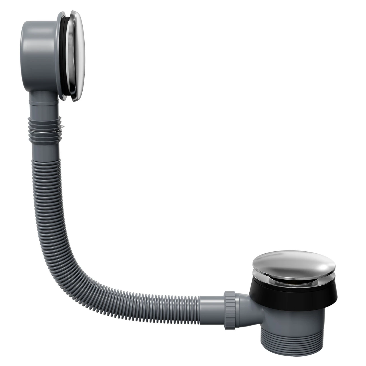 Polished Chrome Round Easy Clean Sprung Click Clack Bath Waste - Image 4