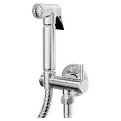 Windsor. Polished Chrome Wall Mounted Douche Shower Spray With Shut Off Valve
