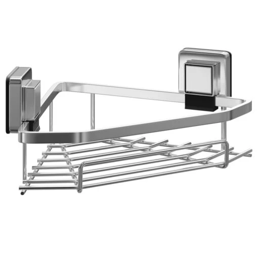 PushLoc Polished Chrome Wall Mounted Corner Basket - Image 3