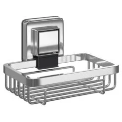 PushLoc Polished Chrome Wall Mounted Soap Basket -Bathroom Accessories Store pushloc polished chrome wall mounted soap basket left 21623.1652444784