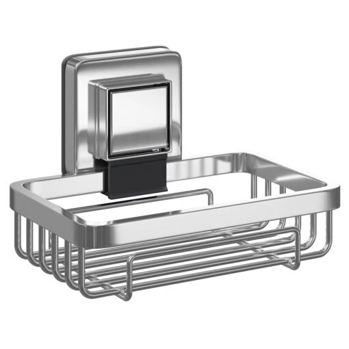 PushLoc Polished Chrome Wall Mounted Soap Basket - Image 3
