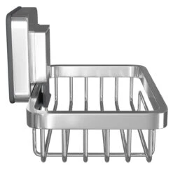 PushLoc Polished Chrome Wall Mounted Soap Basket -Bathroom Accessories Store pushloc polished chrome wall mounted soap basket side 53152.1652444784