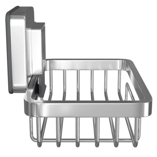 PushLoc Polished Chrome Wall Mounted Soap Basket - Image 4
