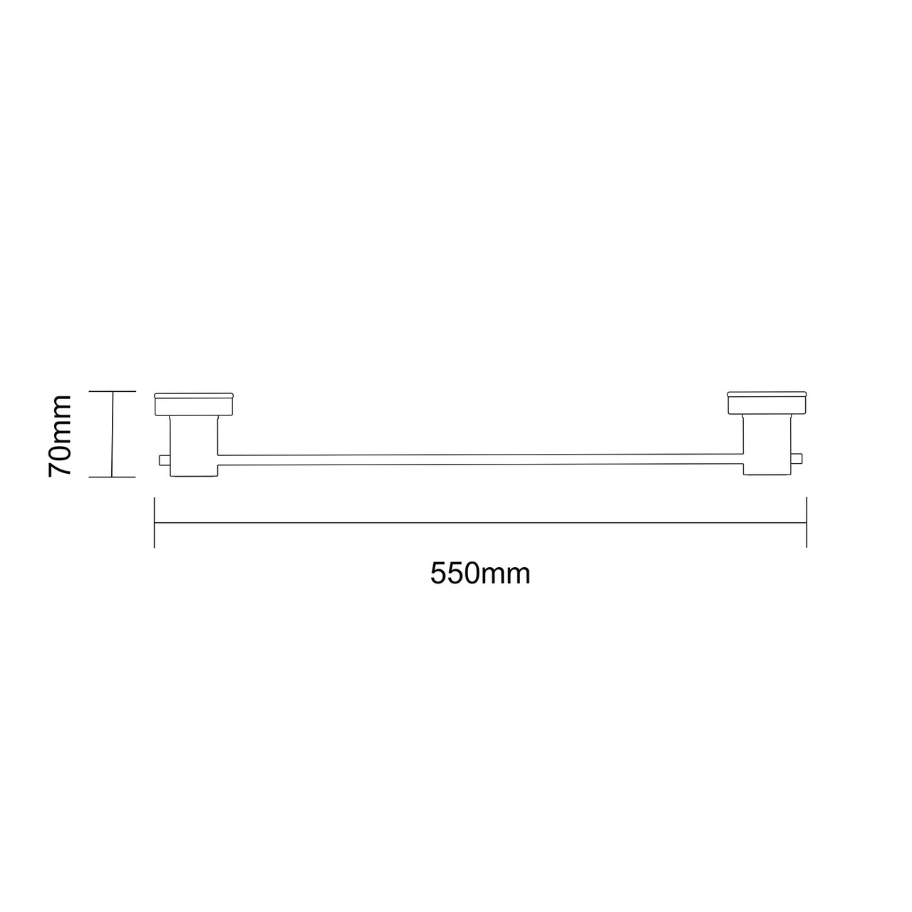 PushLoc Polished Chrome Wall Mounted Towel Rail - Image 6