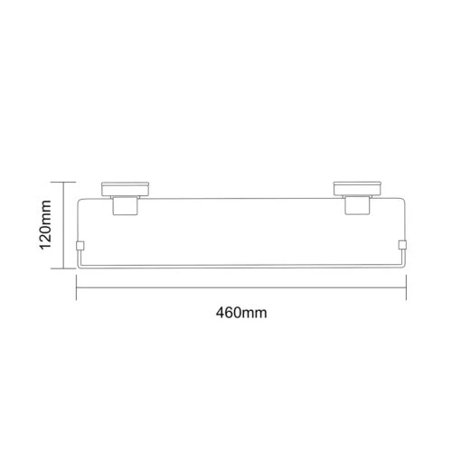 PushLoc Polished Chrome And Glass Wall Mounted Vanity Shelf - Image 6