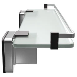 PushLoc Polished Chrome And Glass Wall Mounted Vanity Shelf -Bathroom Accessories Store pushloc polished chrome wall mounted vanity shelf side 15921.1652444787