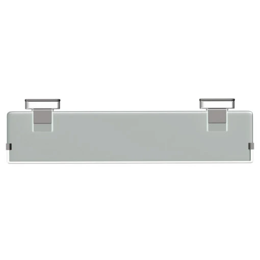 PushLoc Polished Chrome And Glass Wall Mounted Vanity Shelf - Image 5